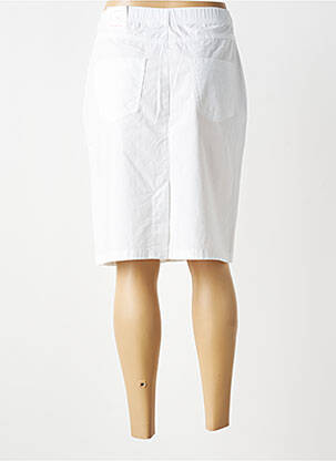 Jupe mi-longue coupe droite blanc TONI femme