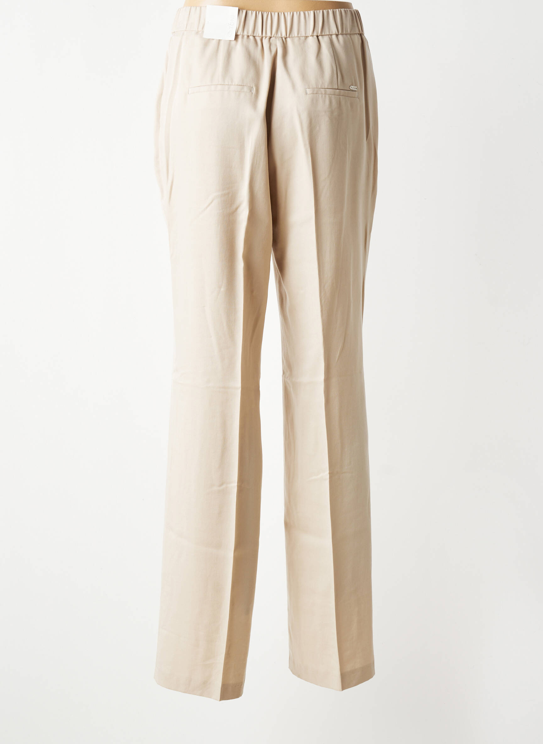 Pantalon droit tissage popeline taille normale beige TONI femme