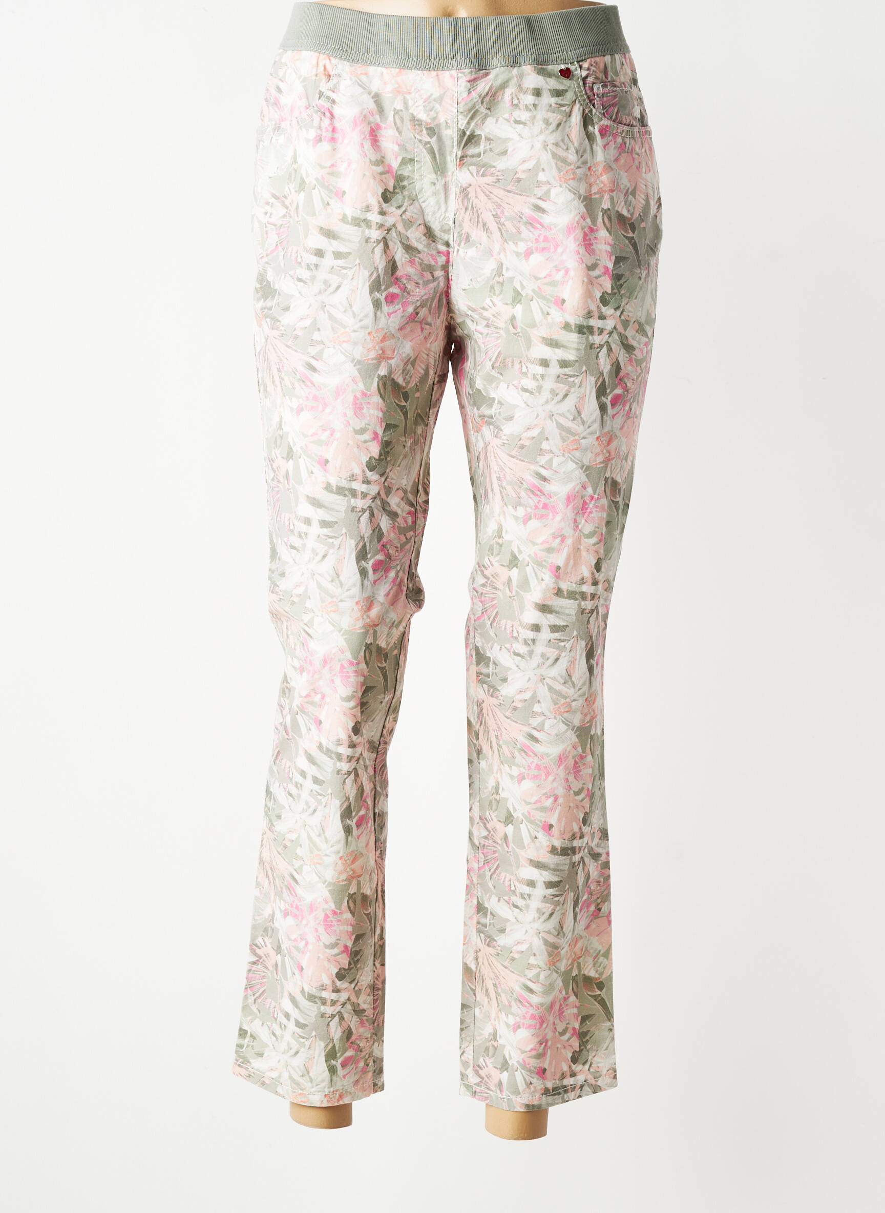Pantalon 7/8 taille élastique taille normale vert TONI femme