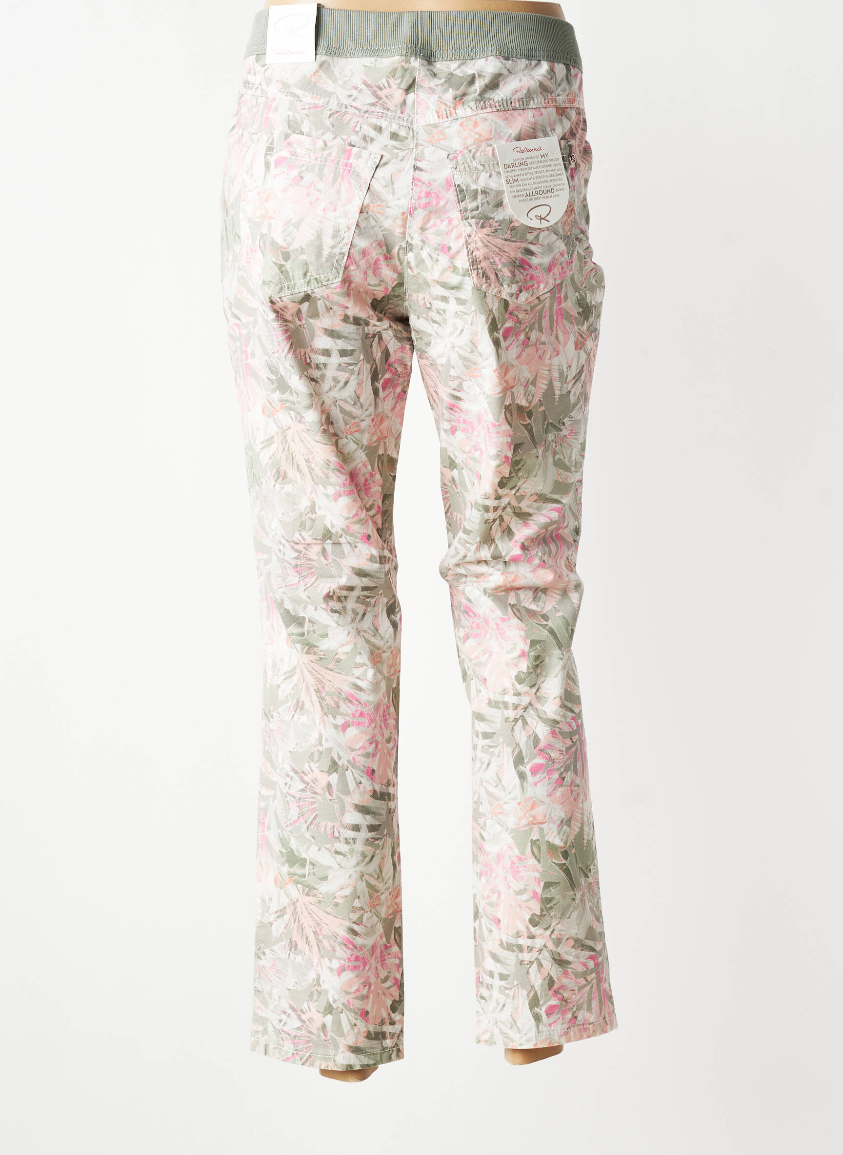 Pantalon 7/8 taille élastique taille normale vert TONI femme