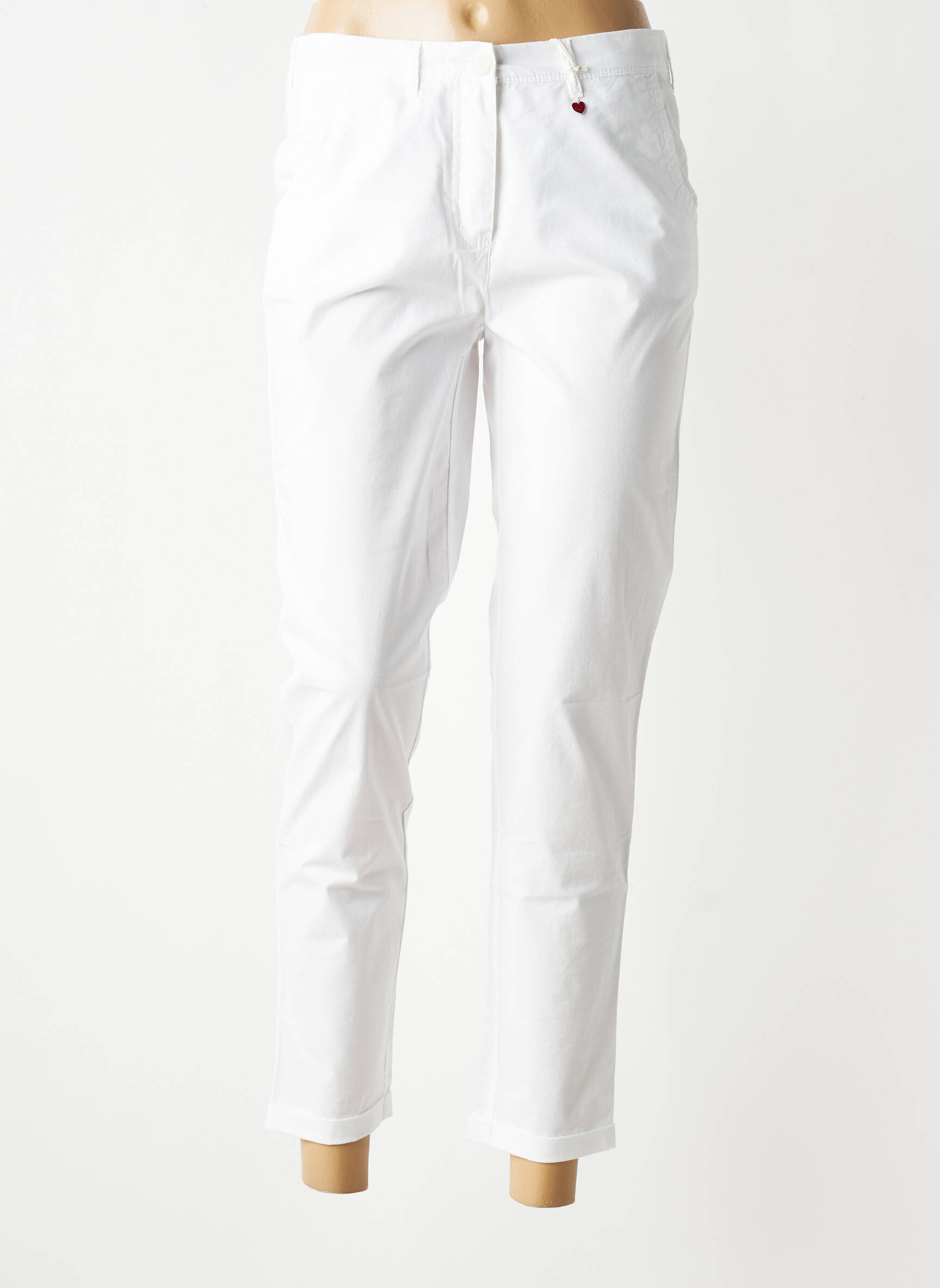 Pantalon 7/8 taille élastique taille normale blanc TONI femme