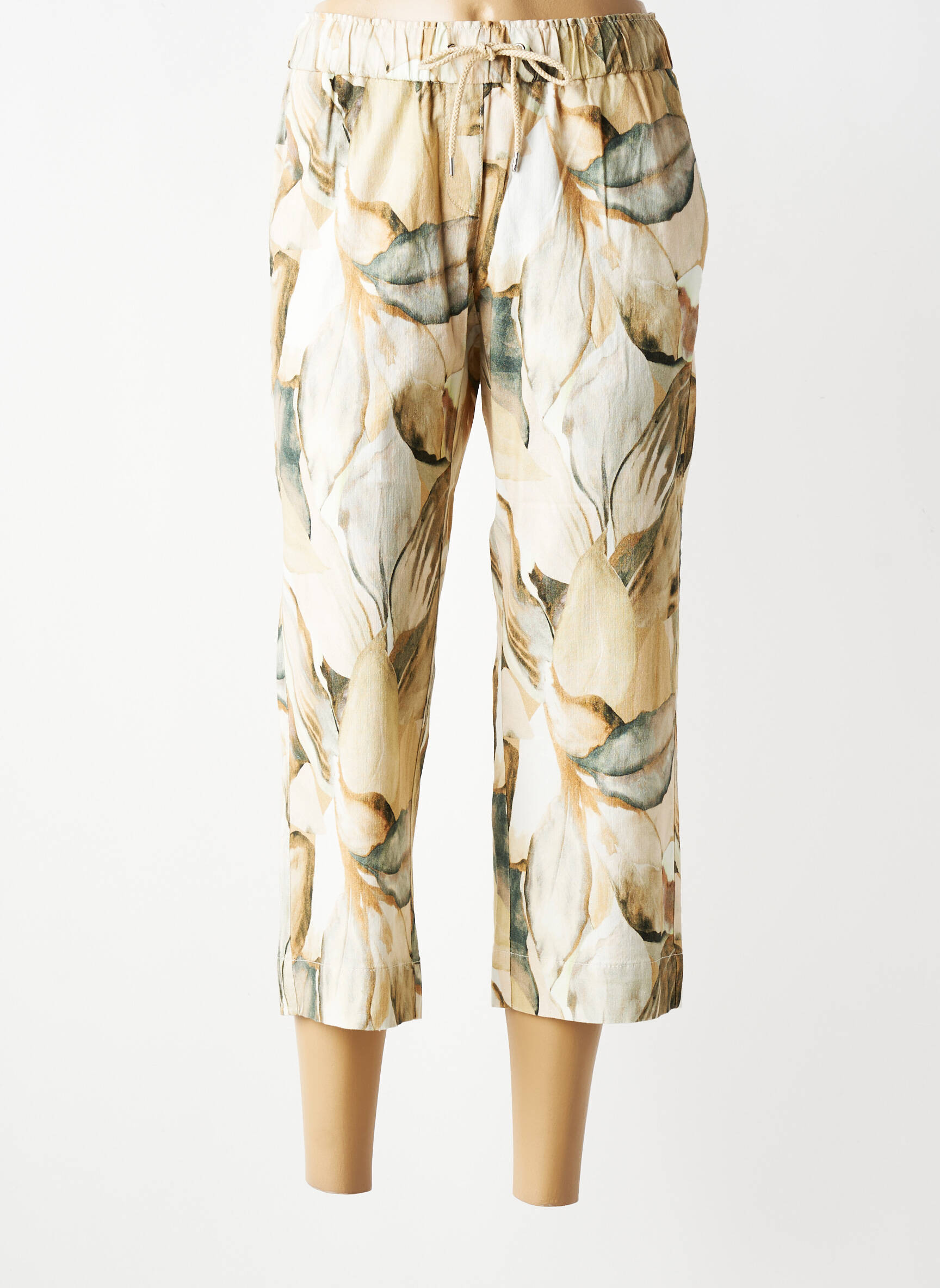 Pantacourt coupe droite taille normale beige TONI femme