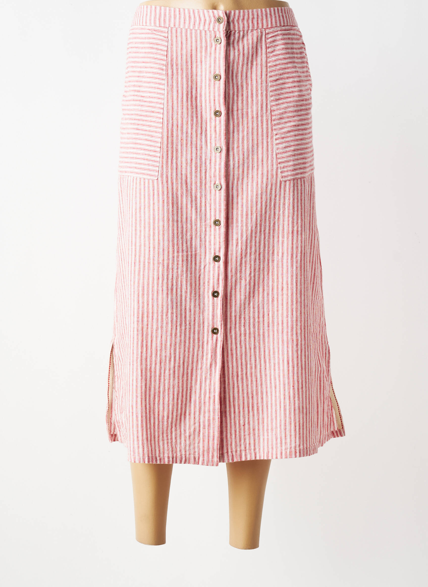 Jupe longue coupe évasée rouge MD'M femme
