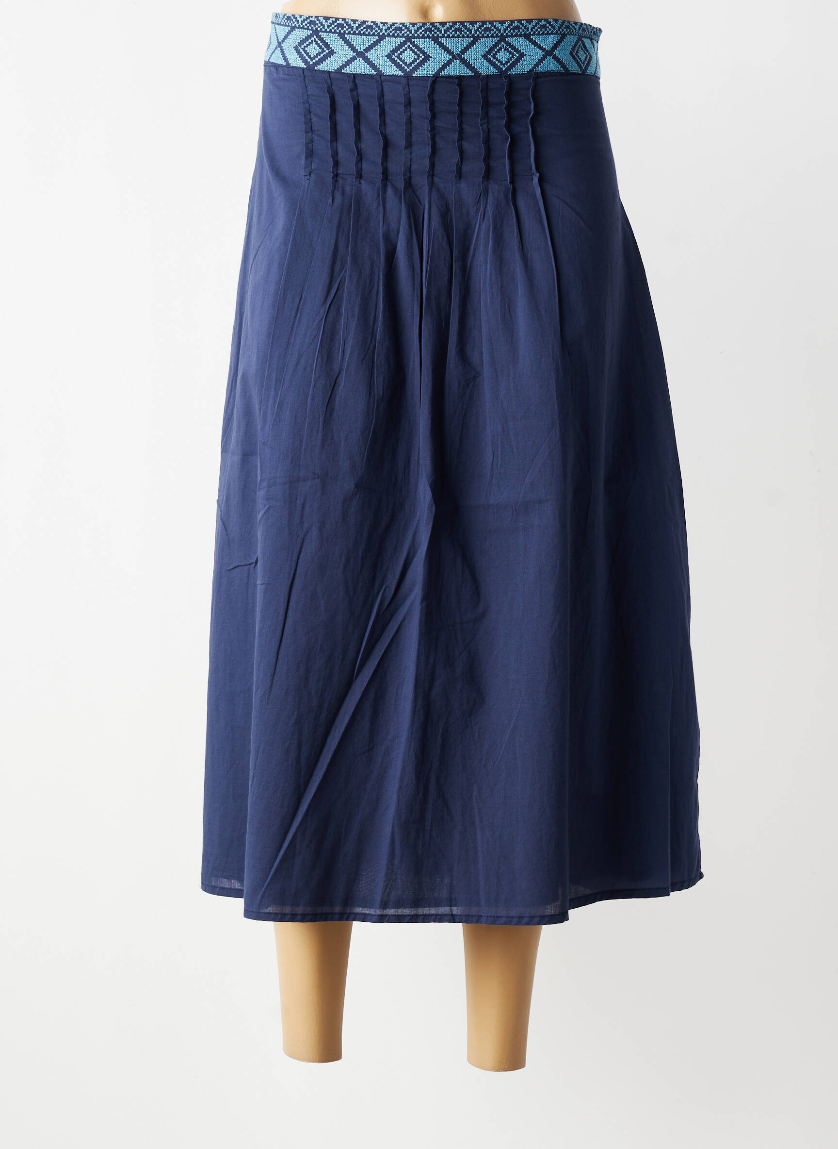 Jupe longue fermeture zip latéral bleu MD'M femme