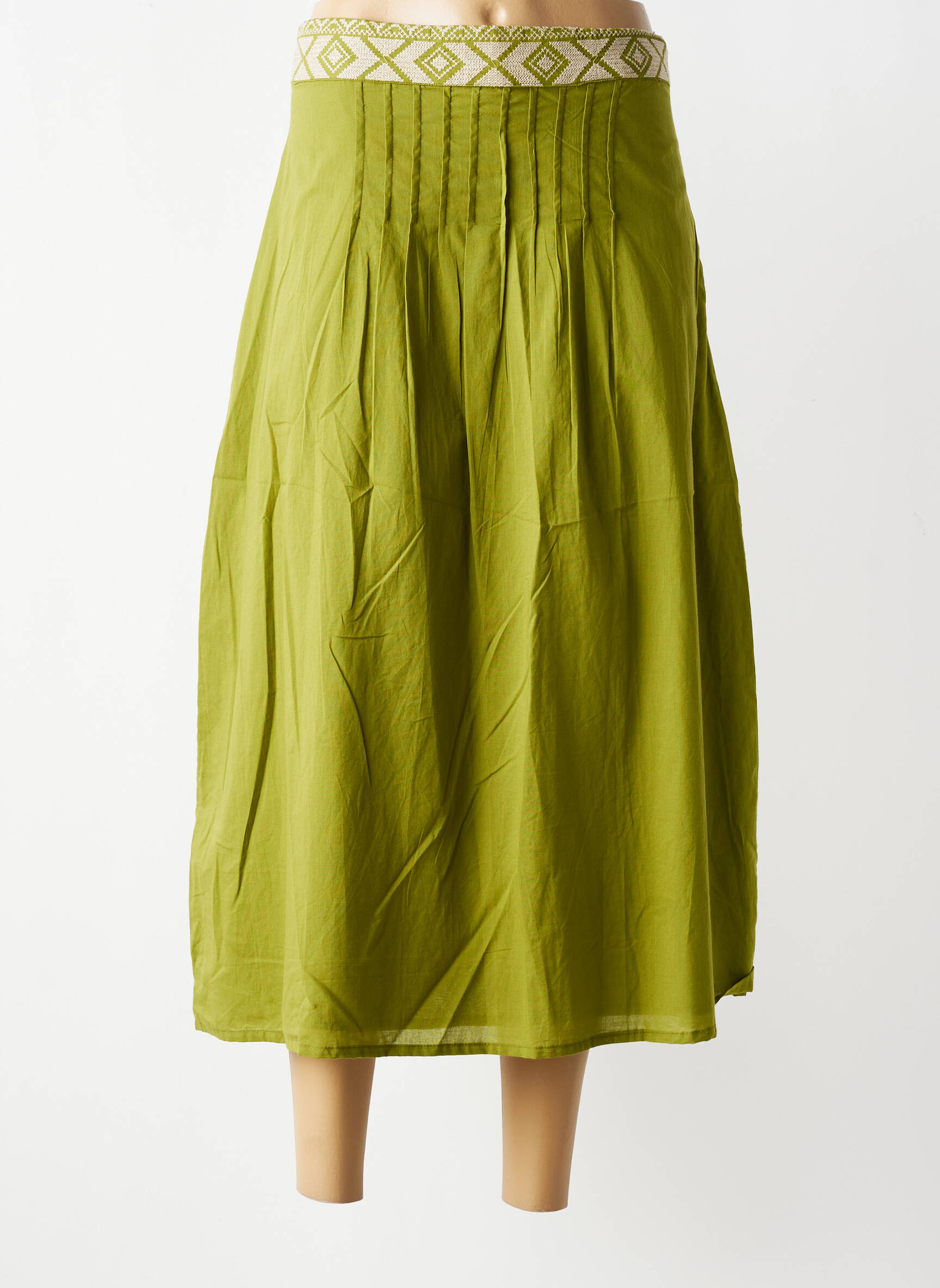 Jupe longue fermeture zip latéral vert MD'M femme