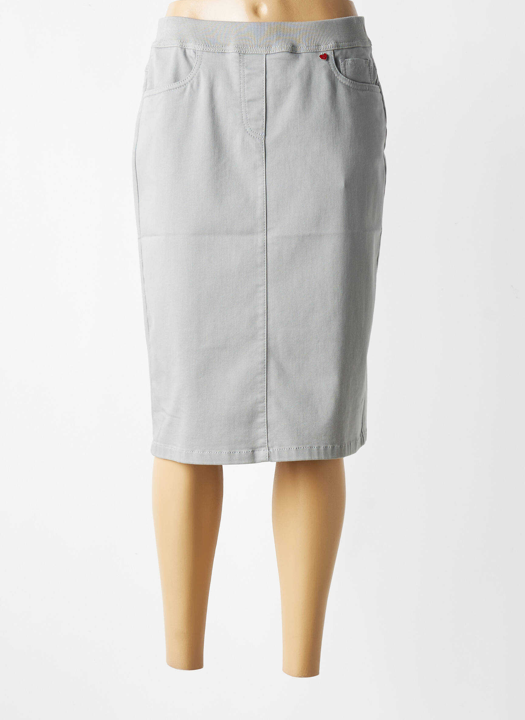 Jupe mi-longue coupe droite gris TONI femme