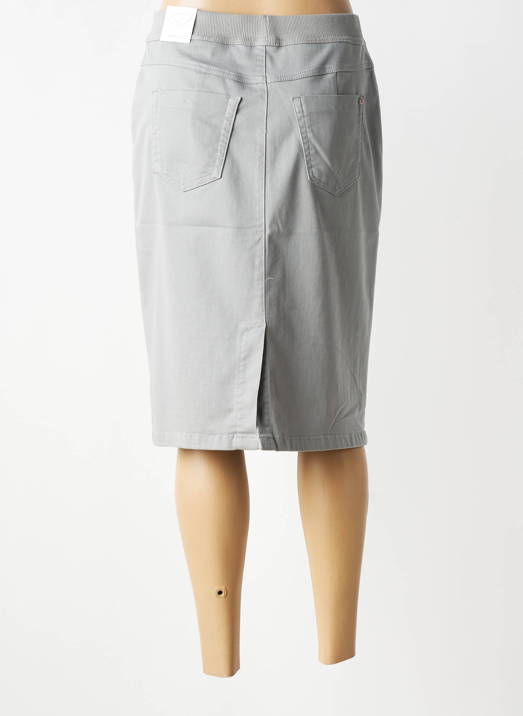 Jupe mi-longue coupe droite gris TONI femme