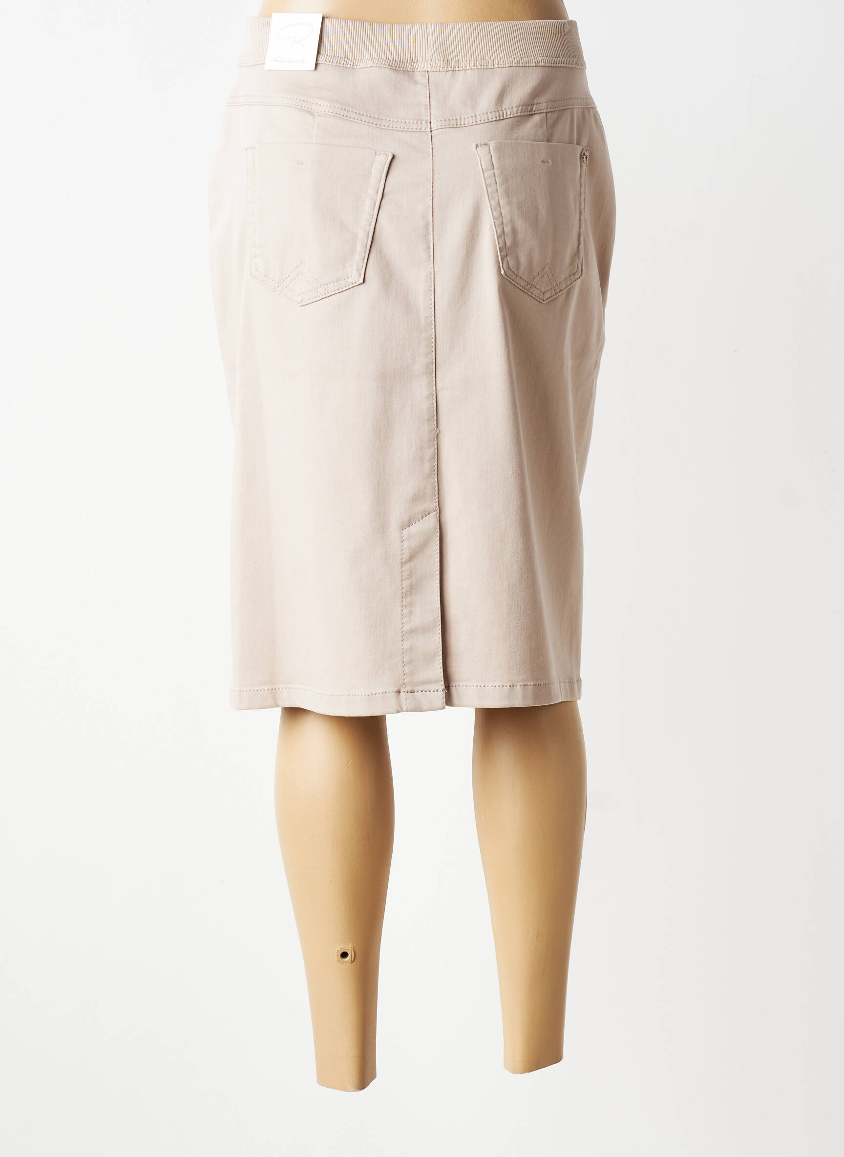 Jupe mi-longue stretch beige TONI femme