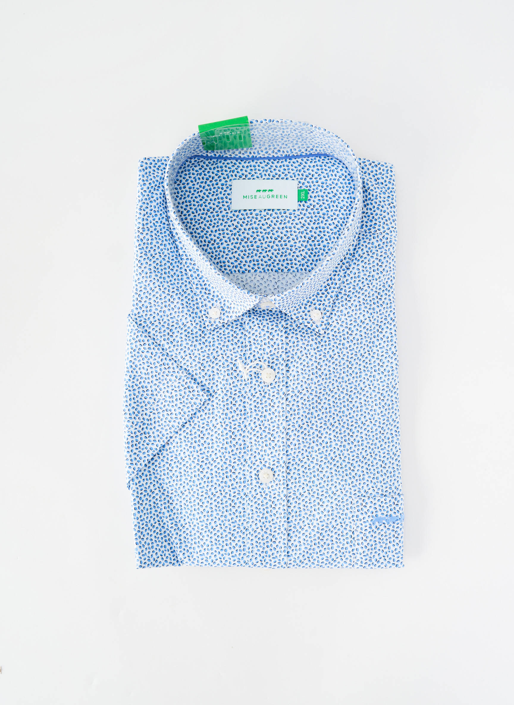 Chemise manches courtes poches bleu MISE AU GREEN homme