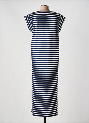Robe longue manches courtes manches courtes bleu ELLE EST OU LA MER femme