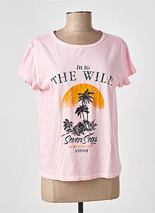 T-shirt coupe droite manches courtes rose ANDAM femme