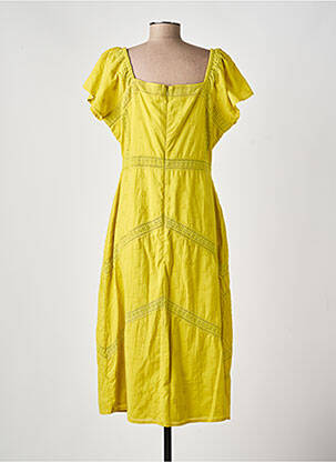 Robe longue manches courtes manches courtes vert MD'M femme