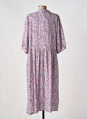Robe longue imprimé fleurs manches 3/4 violet ANDAM femme