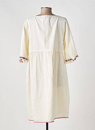 Robe mi-longue manches 3/4 manches 3/4 beige MD'M femme