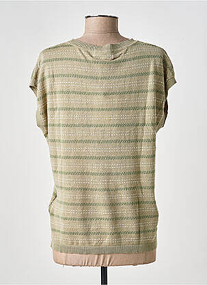 Pull coupe cintrée manches courtes vert ANDAM femme