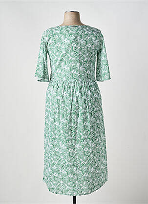Robe longue coupe évasée manches courtes vert AGATHE & LOUISE femme