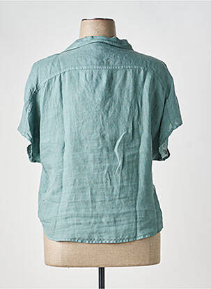Chemisier manches courtes manches courtes vert ANDAM femme