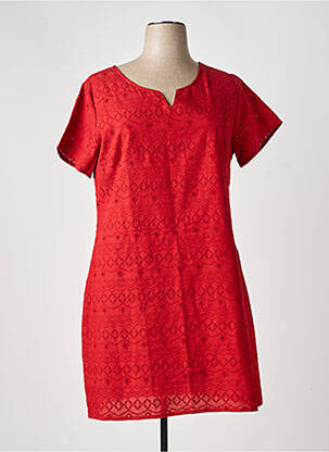 Robe mi-longue manches courtes manches courtes orange AGATHE & LOUISE femme