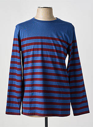 T-shirt coupe cintrée manches longues bleu ELLE EST OU LA MER homme