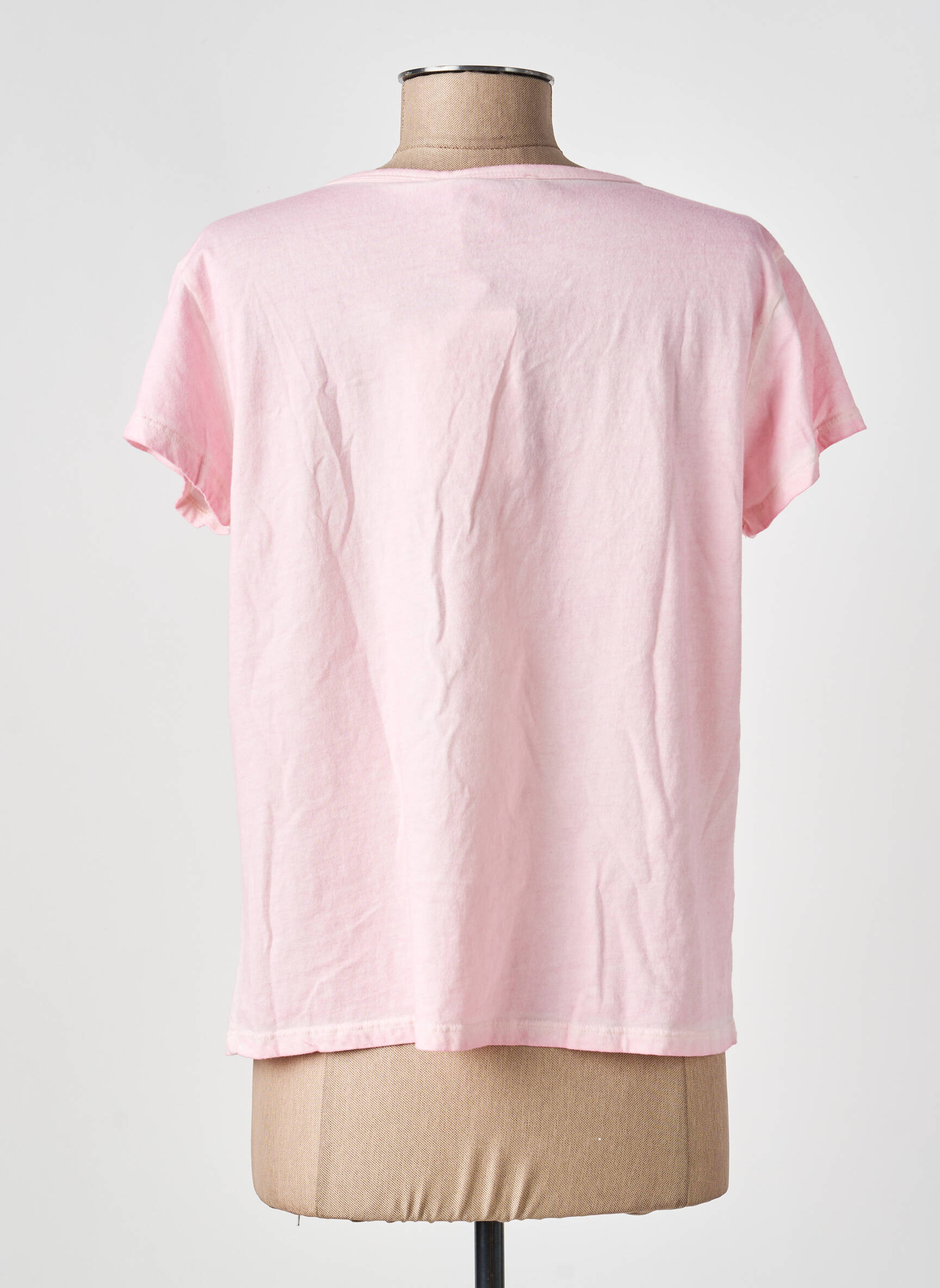 T-shirt coupe droite manches courtes rose ANDAM femme