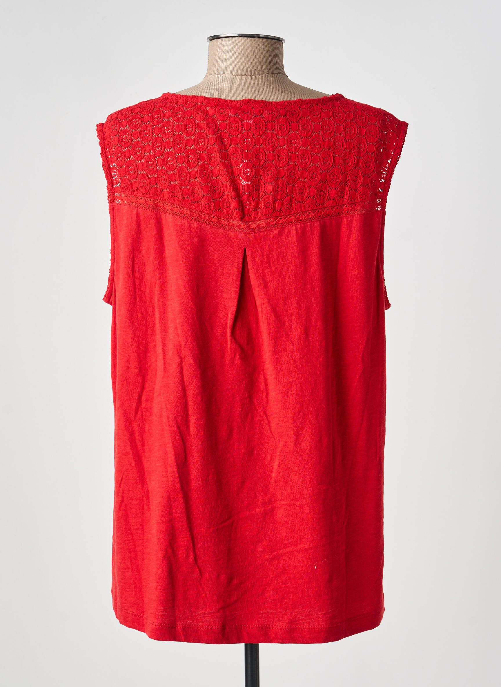 Top stretch sans manche rouge AGATHE & LOUISE femme