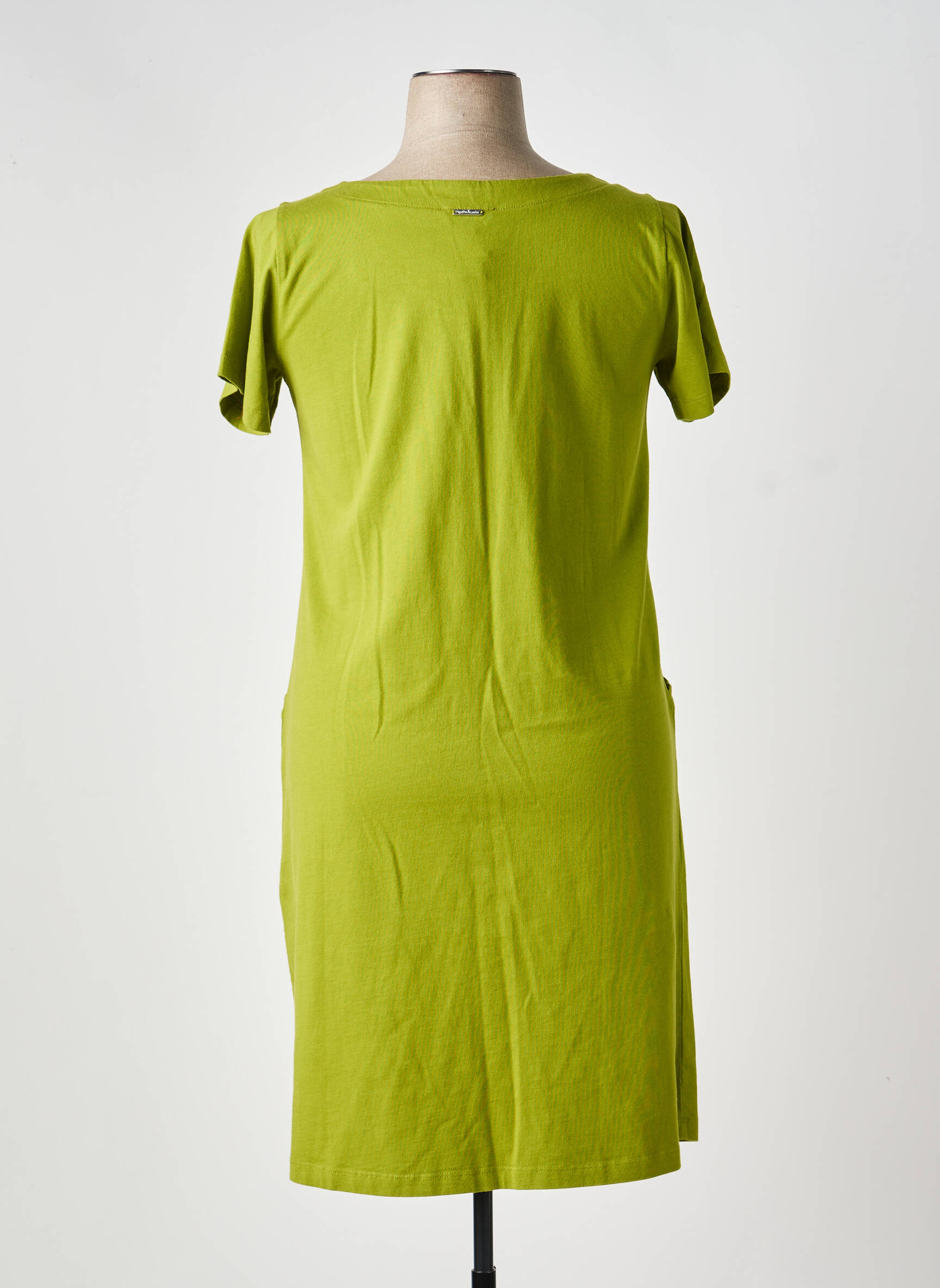 Robe mi-longue manches courtes manches courtes vert AGATHE & LOUISE femme