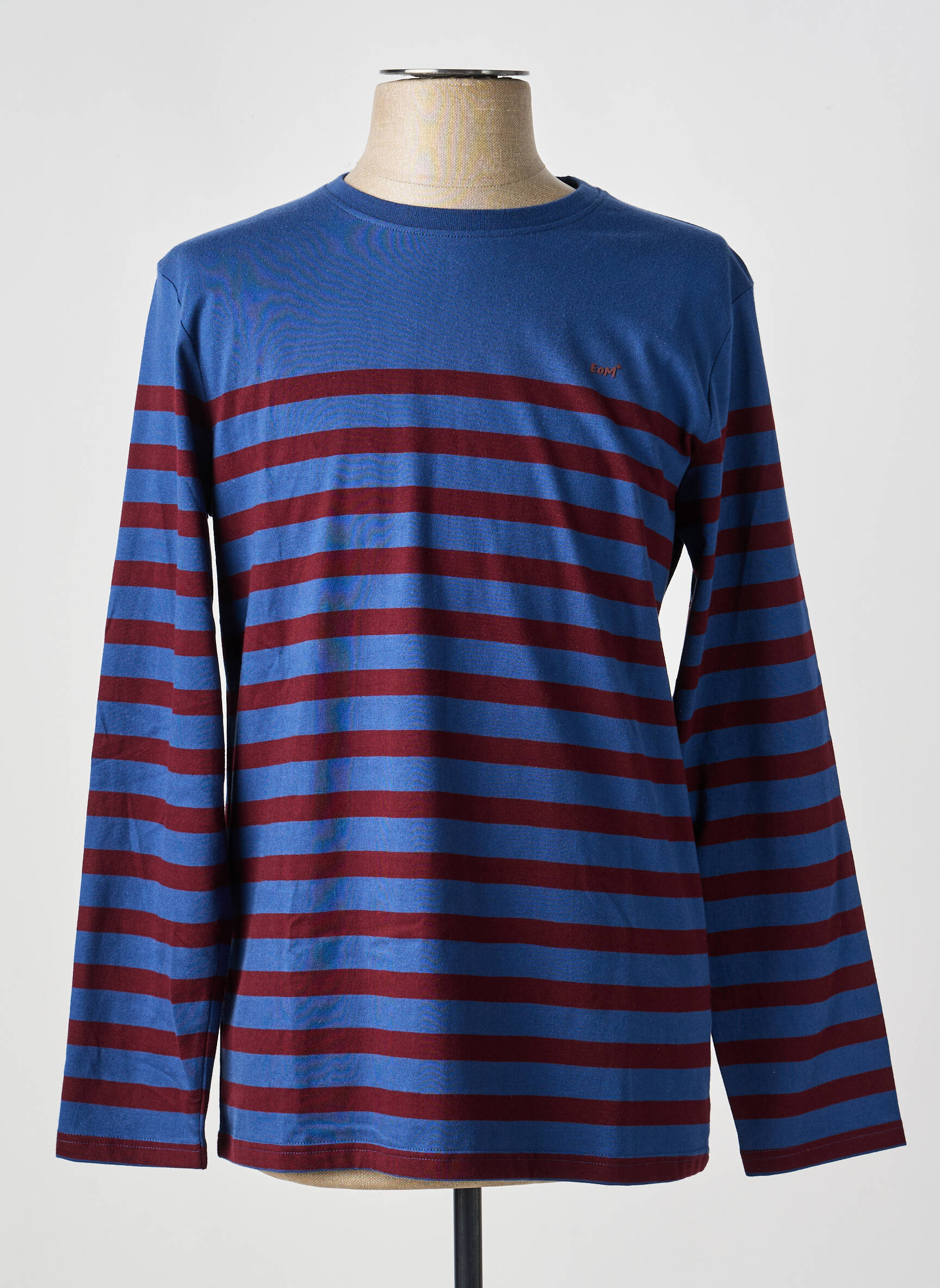 T-shirt coupe cintrée manches longues bleu ELLE EST OU LA MER homme