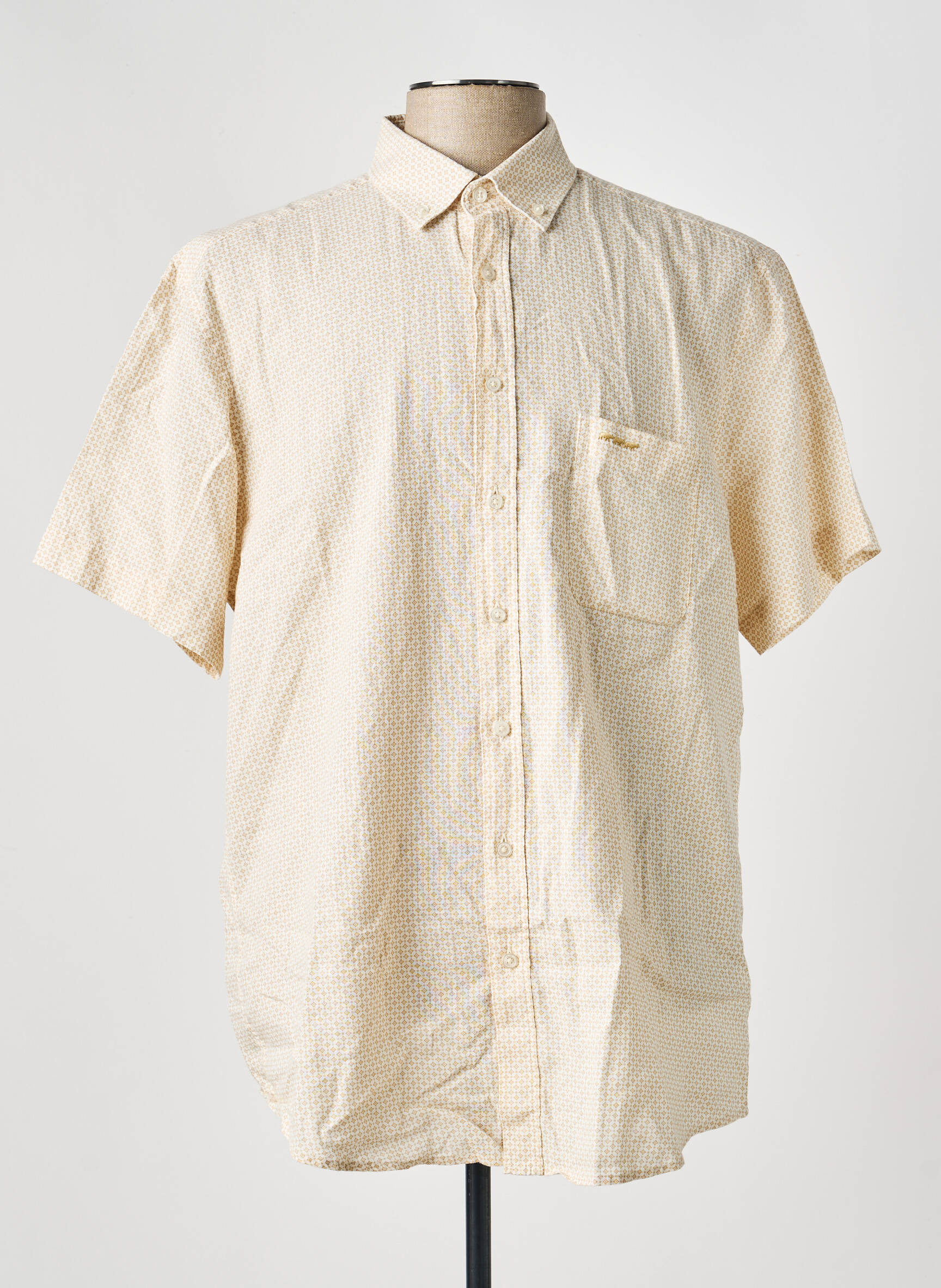 Chemise manches courtes poches beige MISE AU GREEN homme