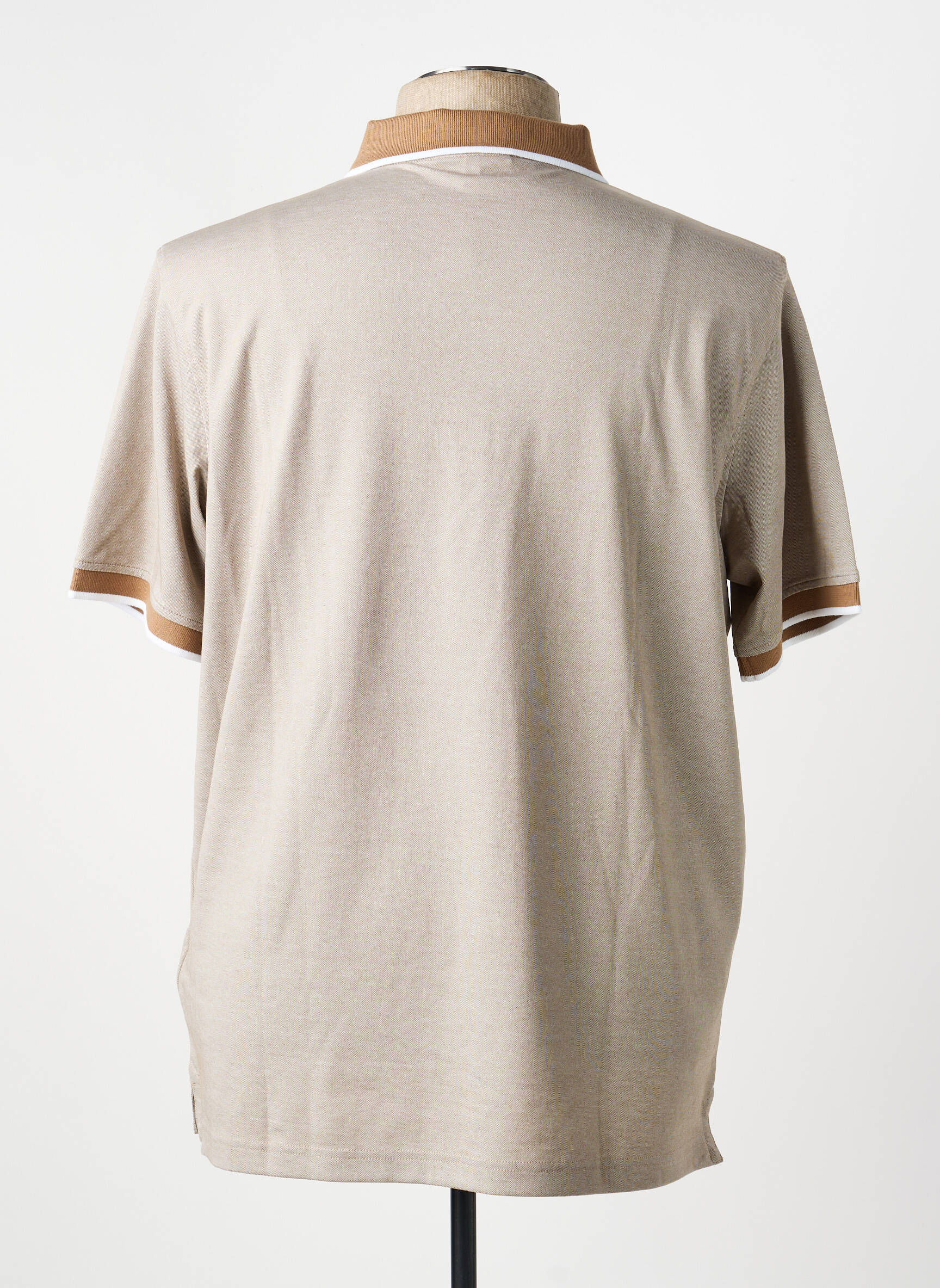 Polo tissage chiné manches courtes marron MISE AU GREEN homme