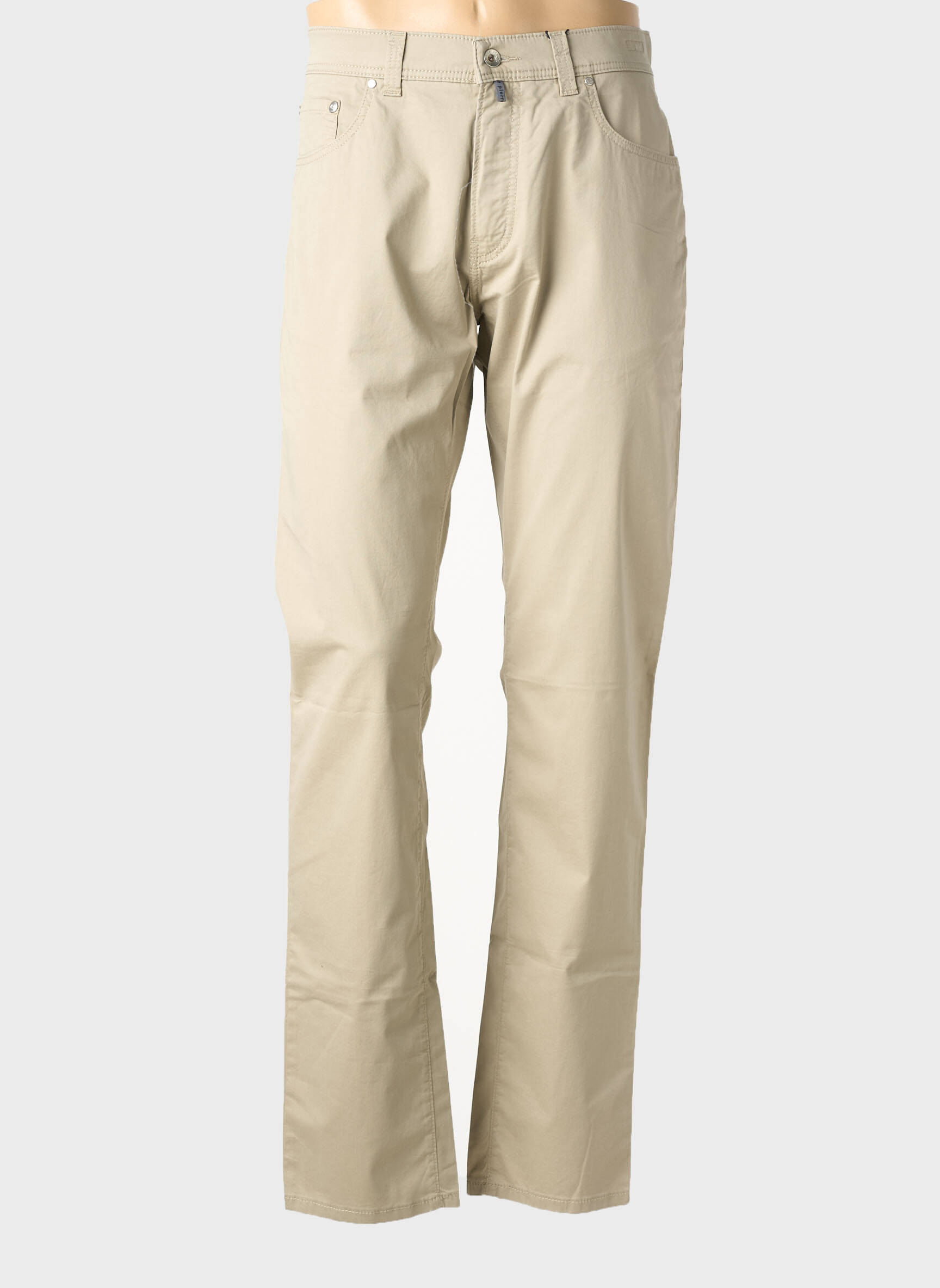 Pantalon droit stretch taille normale beige PIERRE CARDIN homme
