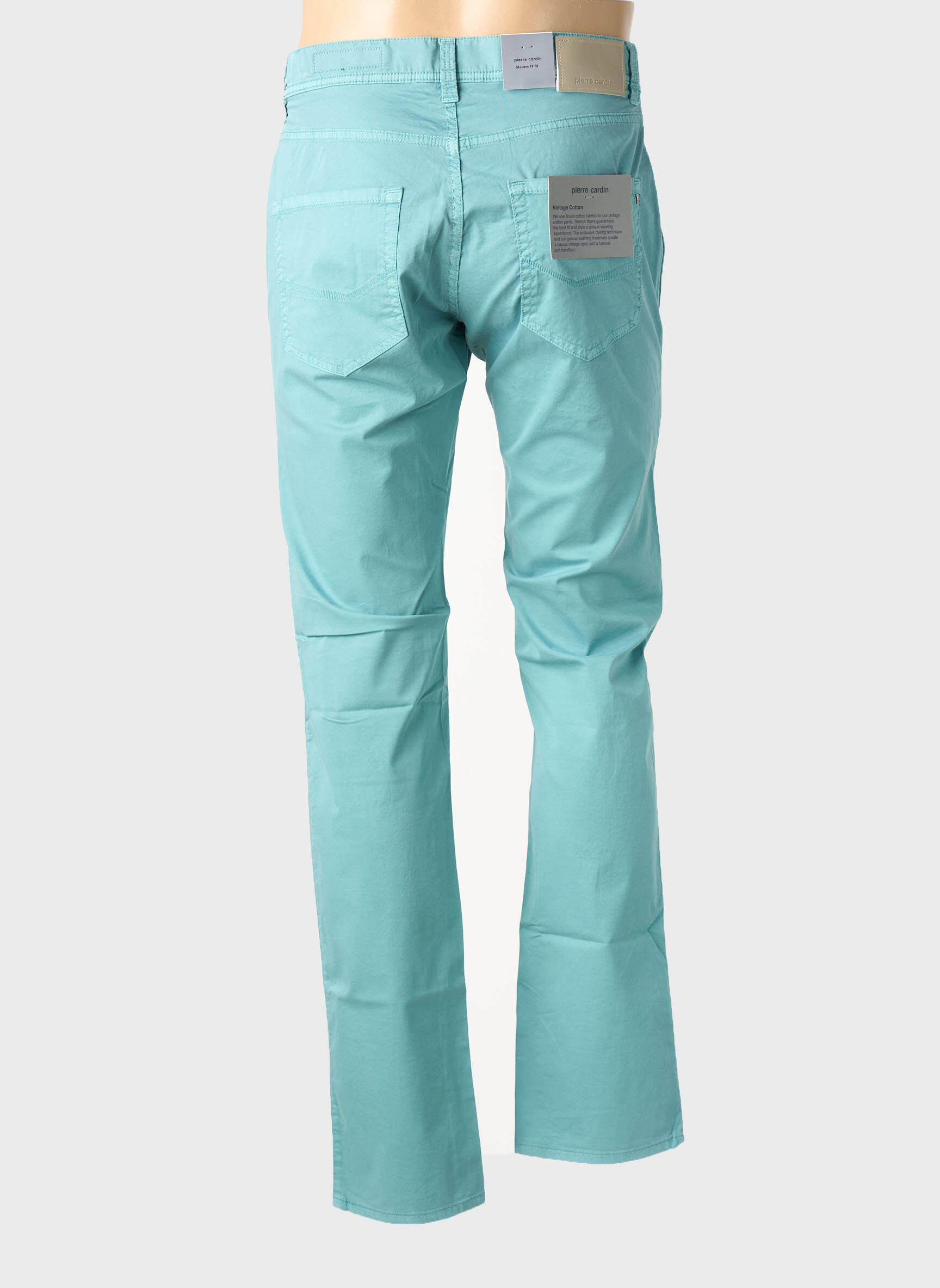 Pantalon droit stretch taille normale vert PIERRE CARDIN homme