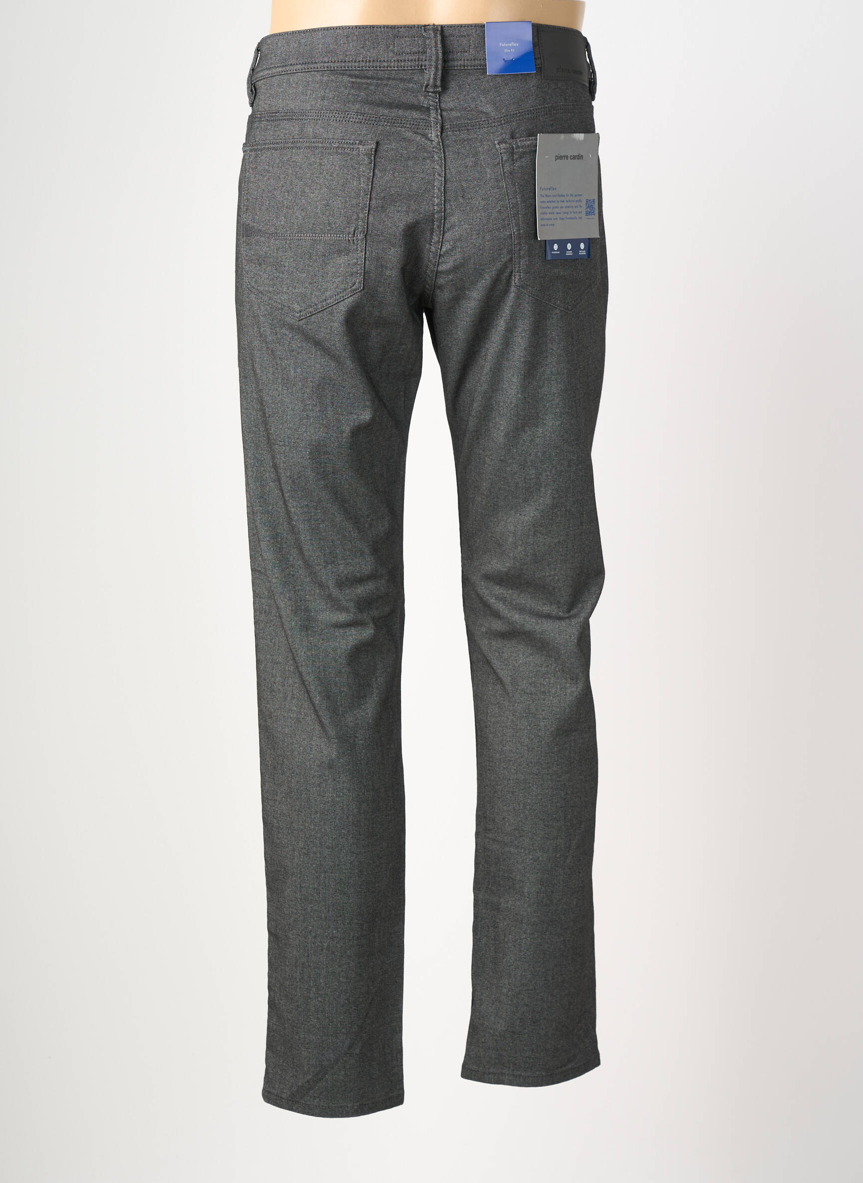 Pantalon droit stretch taille normale gris PIERRE CARDIN homme