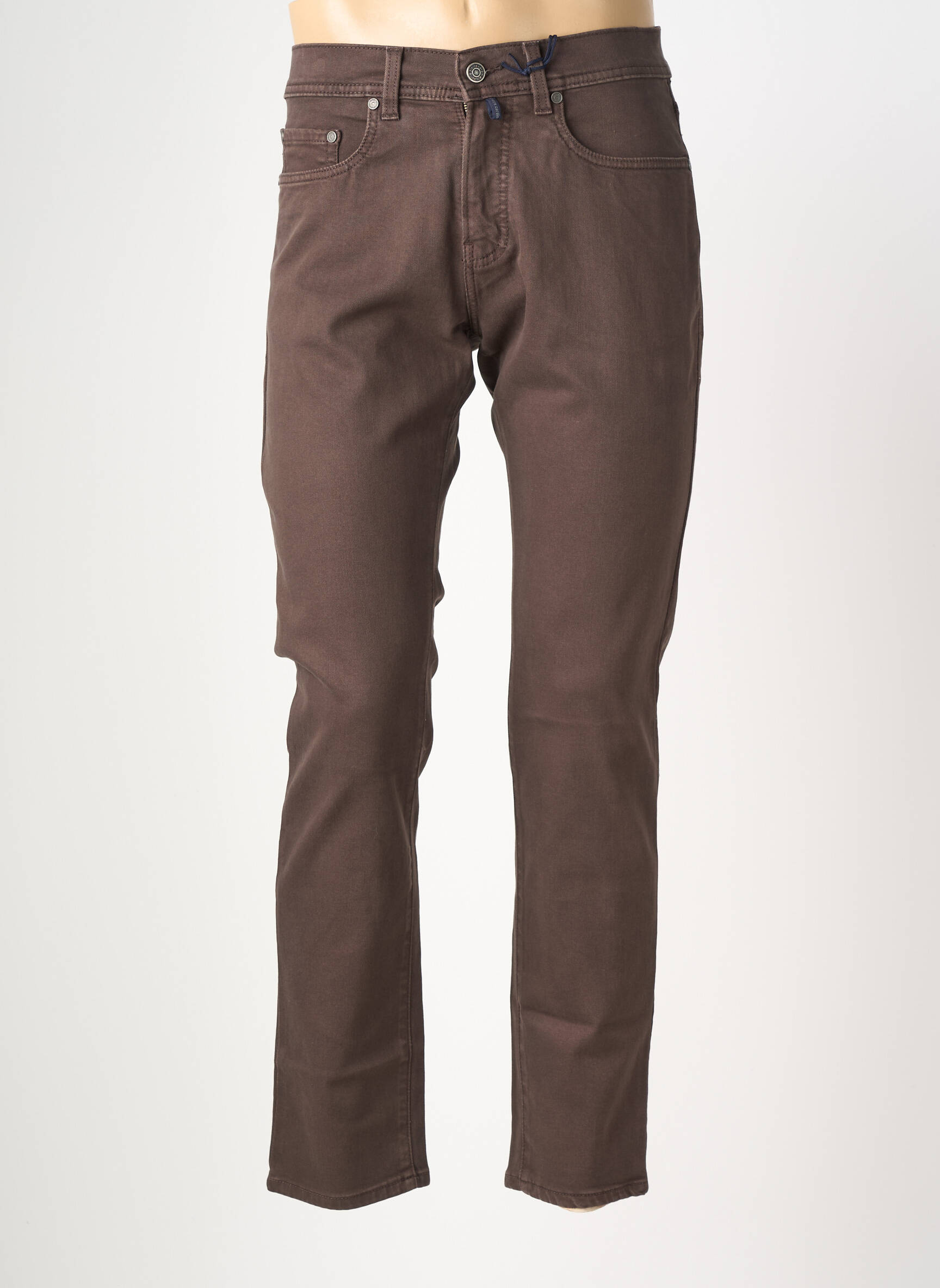 Jeans coupe slim stretch taille normale marron PIERRE CARDIN homme