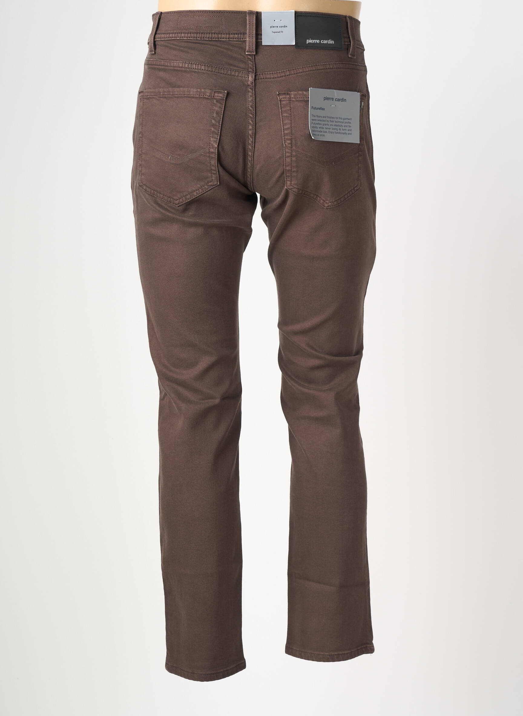 Jeans coupe slim stretch taille normale marron PIERRE CARDIN homme