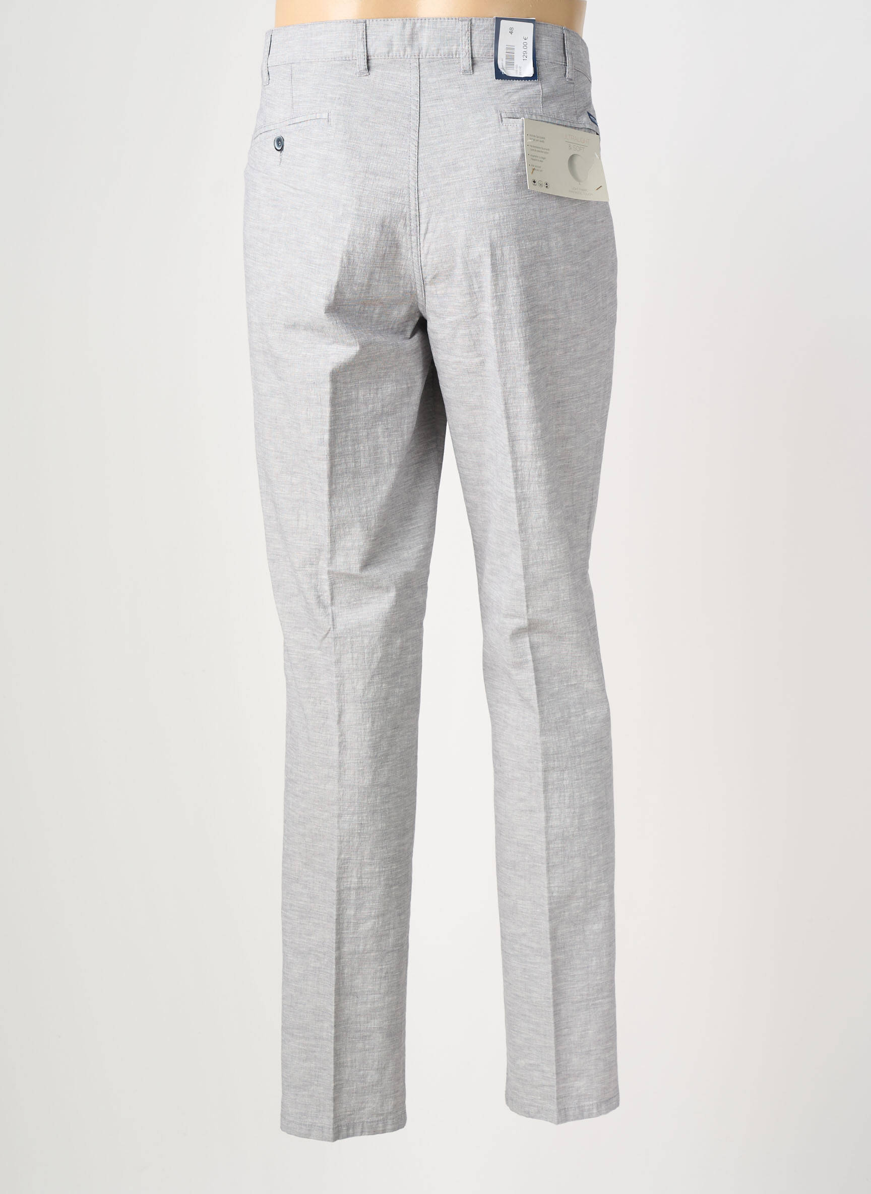 Pantalon chino stretch taille normale gris BRÜHL homme