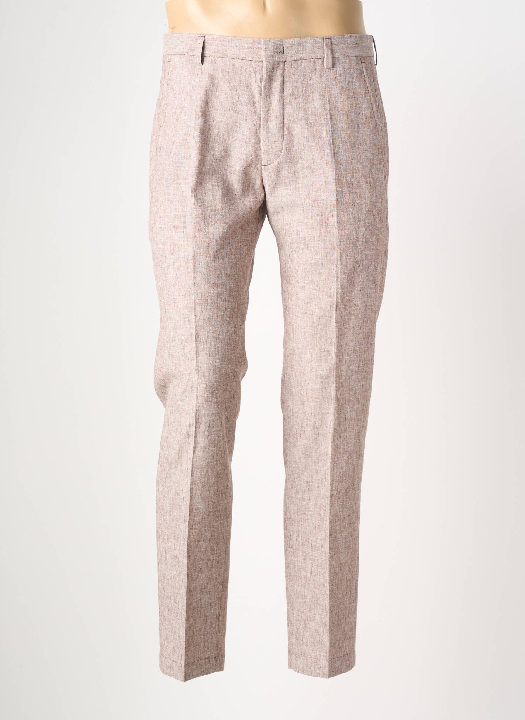 Pantalon chino fermeture zippée sous rabat avec crochet taille normale rose PIERRE CARDIN homme