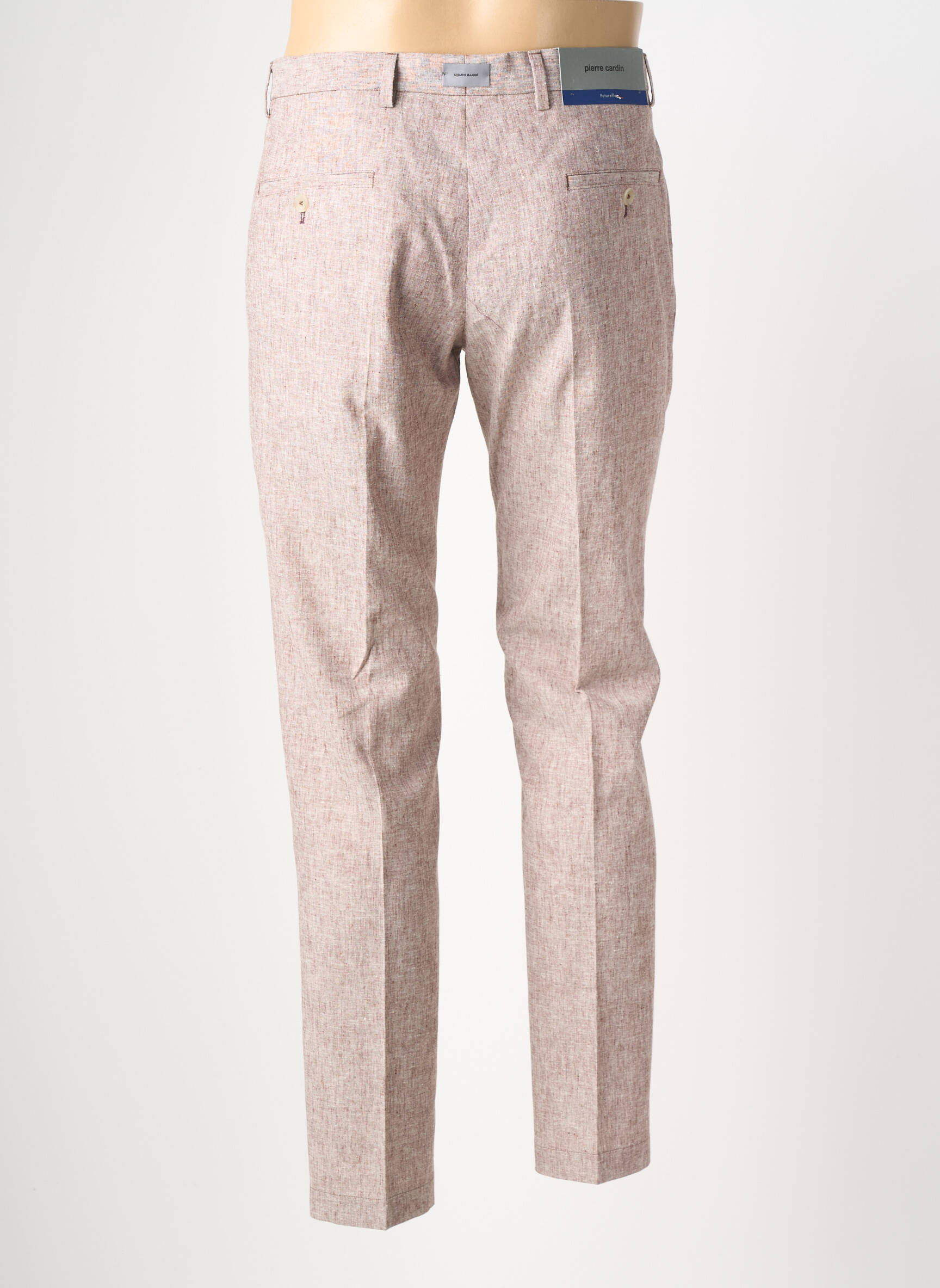 Pantalon chino fermeture zippée sous rabat avec crochet taille normale rose PIERRE CARDIN homme