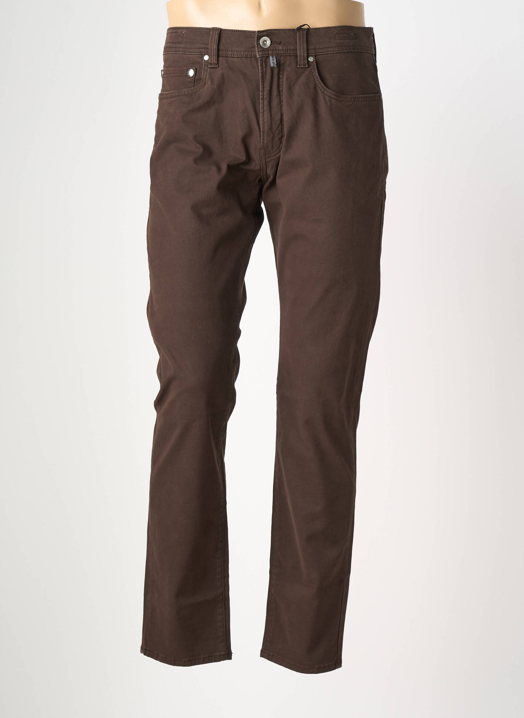 Pantalon droit stretch taille normale marron PIERRE CARDIN homme
