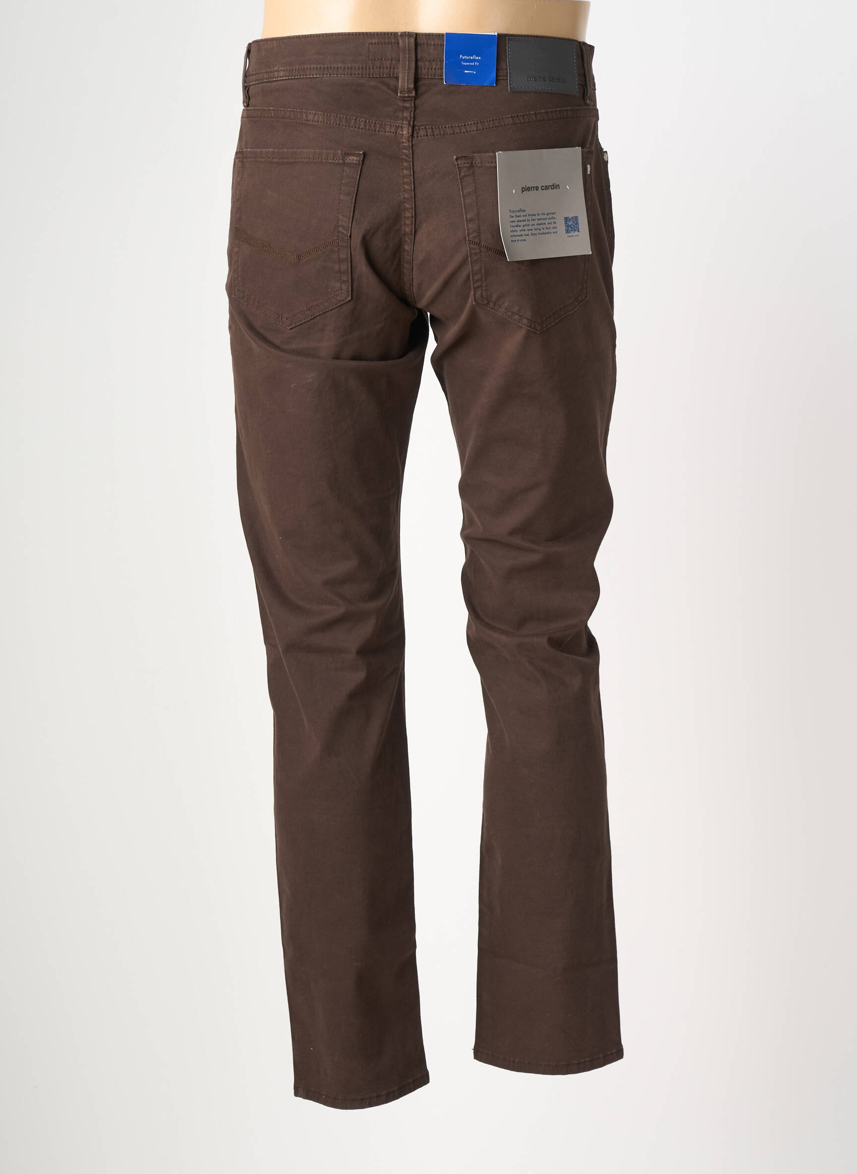 Pantalon droit stretch taille normale marron PIERRE CARDIN homme