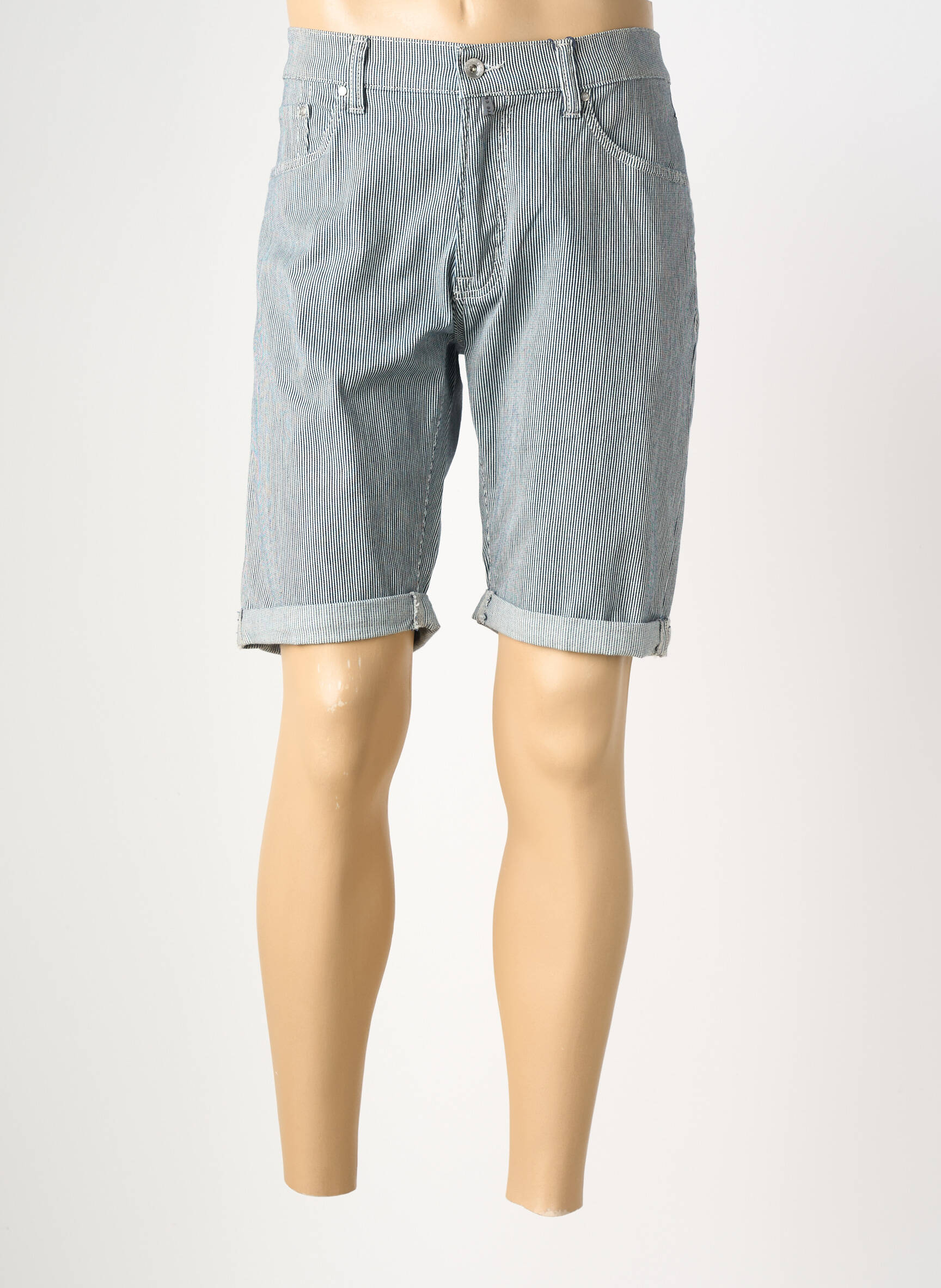 Bermuda stretch taille normale bleu PIERRE CARDIN homme