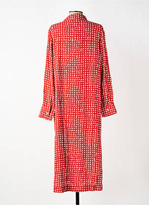 Robe mi-longue coupe fluide manches longues orange YERSE femme