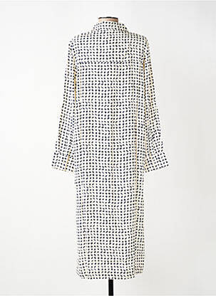 Robe mi-longue coupe fluide manches longues beige YERSE femme