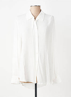Chemisier tissage crêpe manches longues blanc YERSE femme
