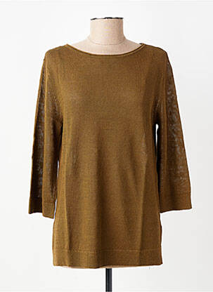 Pull coupe cintrée manches 3/4 vert YERSE femme