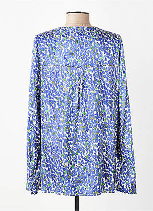 Blouse tissage popeline manches longues bleu DIANA GALLESI femme