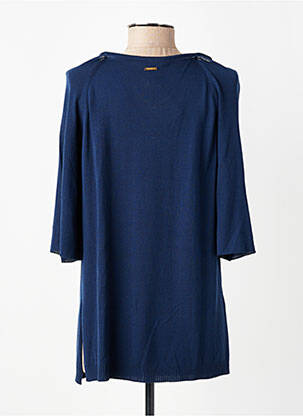 Pull tunique stretch manches 3/4 bleu VIRIATO femme