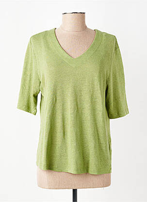 T-shirt col v manches courtes vert YERSE femme