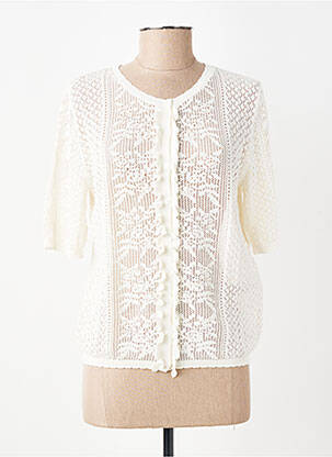 Gilet manches courtes resserrée sur le bas beige YERSE femme