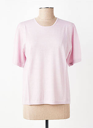 Pull coupe cintrée manches courtes rose YERSE femme
