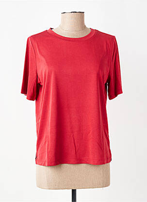 T-shirt coupe droite manches courtes rouge YERSE femme